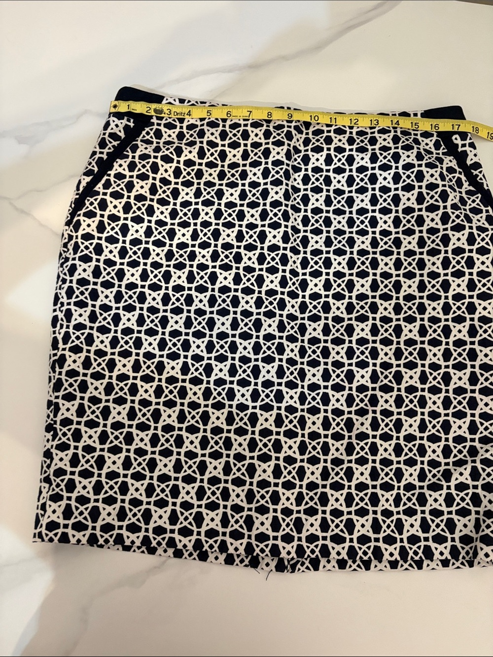 The Limited dark navy and White Lattice-Print Pencil Skirt
